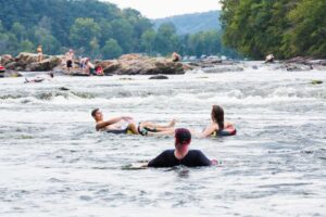 People tubing on the New River