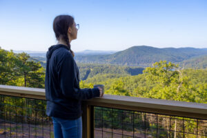 Woman gazing at the view atop Gap Mountain